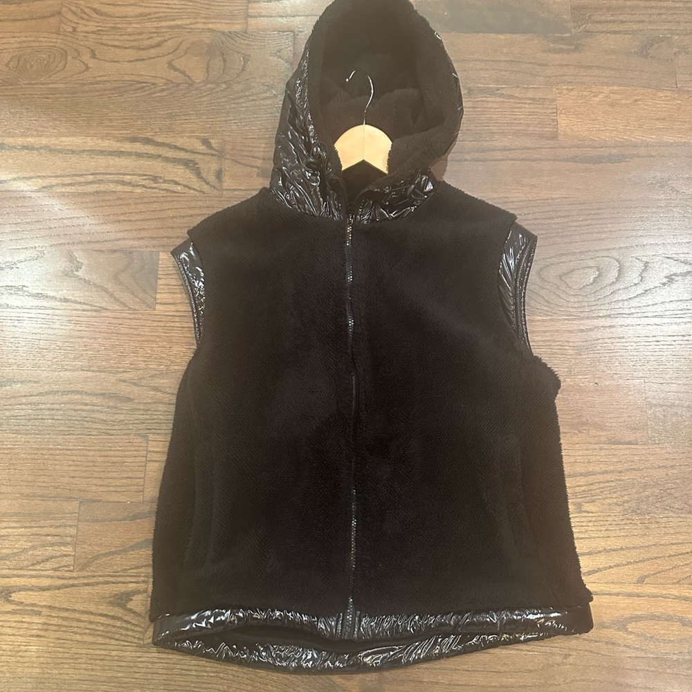 Mono B  Black sz Small Mixed Media Vest-New!!